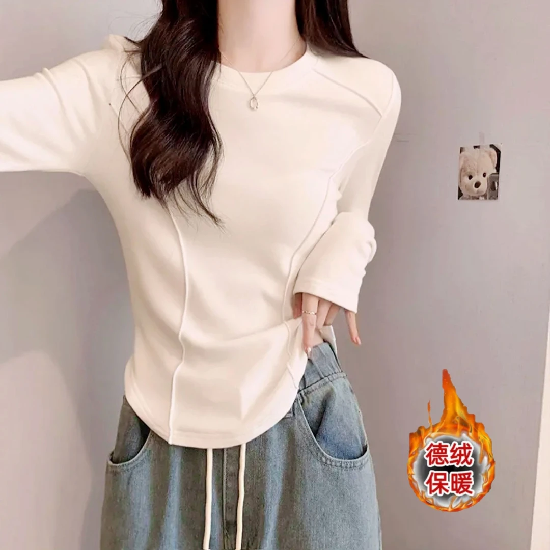 鱼骨打底衫磨毛糯米绒 不挑人款 秋冬时尚 设计感显瘦 流行