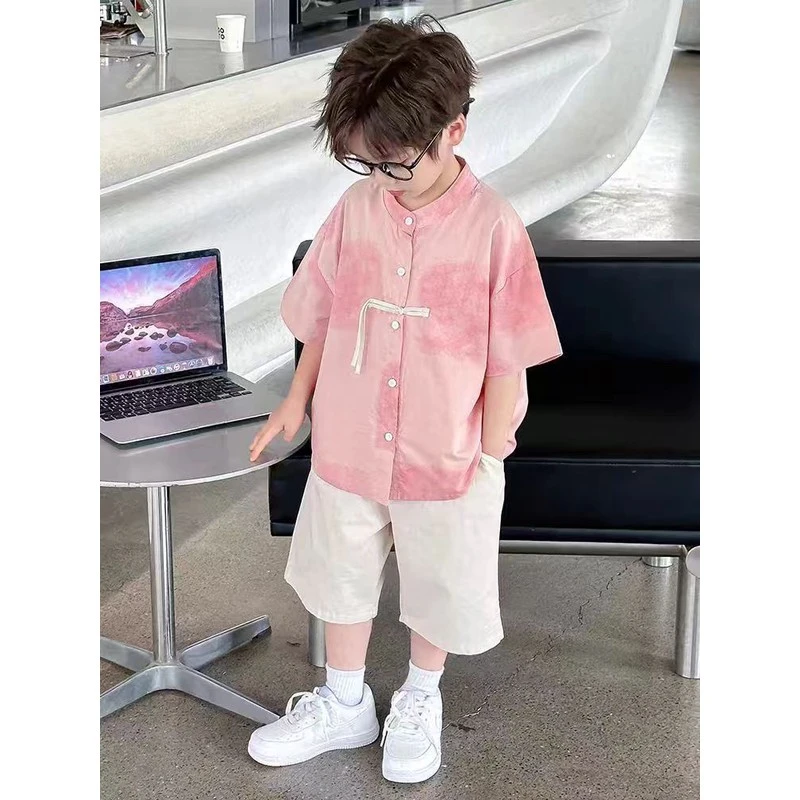 儿童装男童夏装新中式套装2025新款帅气男孩宝国风洋