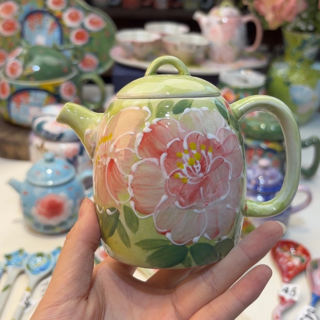 景德镇手绘高温釉下彩陶瓷茶具