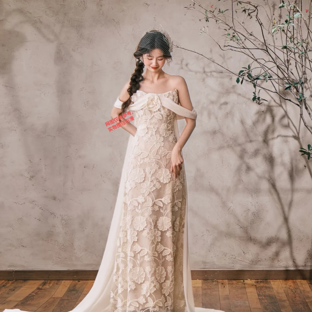 (LOEVER婚纱工厂)婚纱轻纱镂空网红蕾丝(可定做)