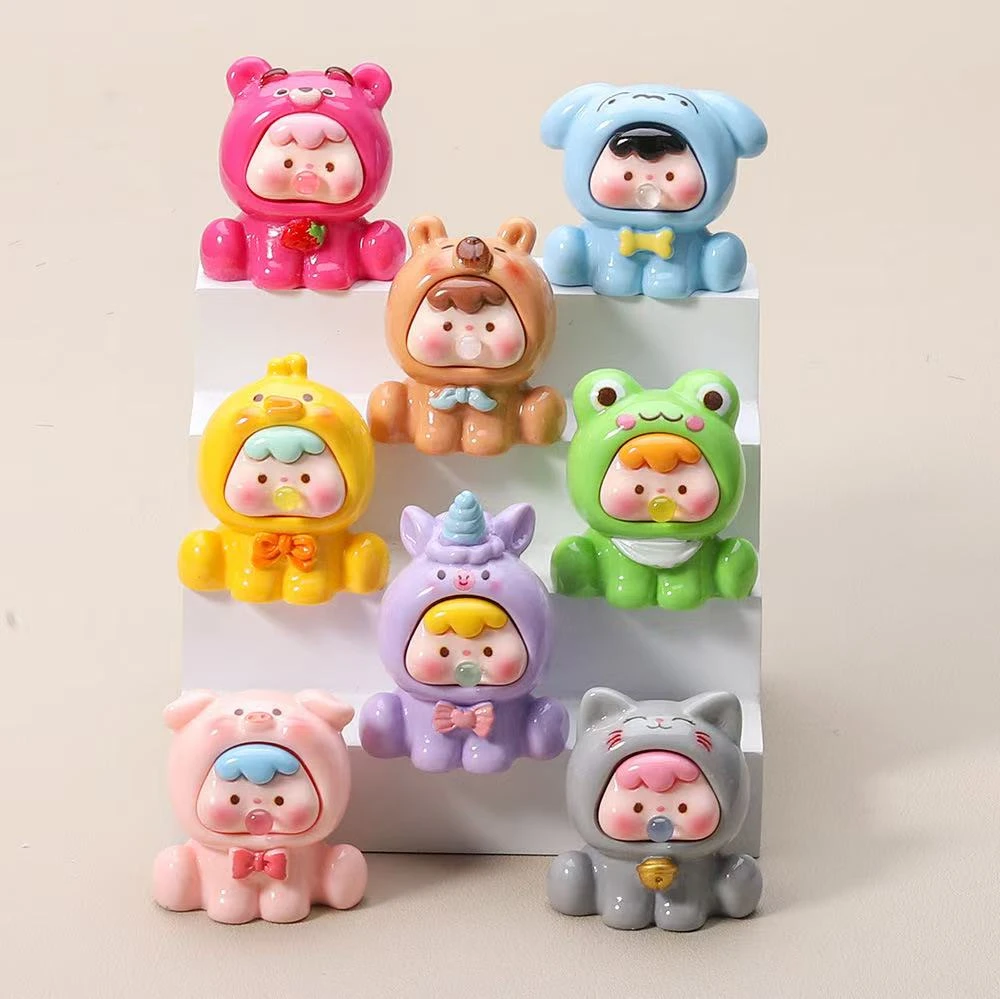 【美美代拆】实色动物吐泡泡崽崽DIY钥匙扣桌面摆件手工创意潮流