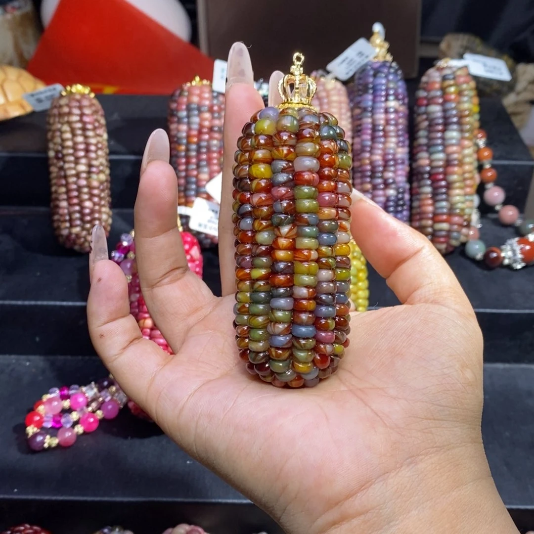 玉风*文玩玉米高货绿油画