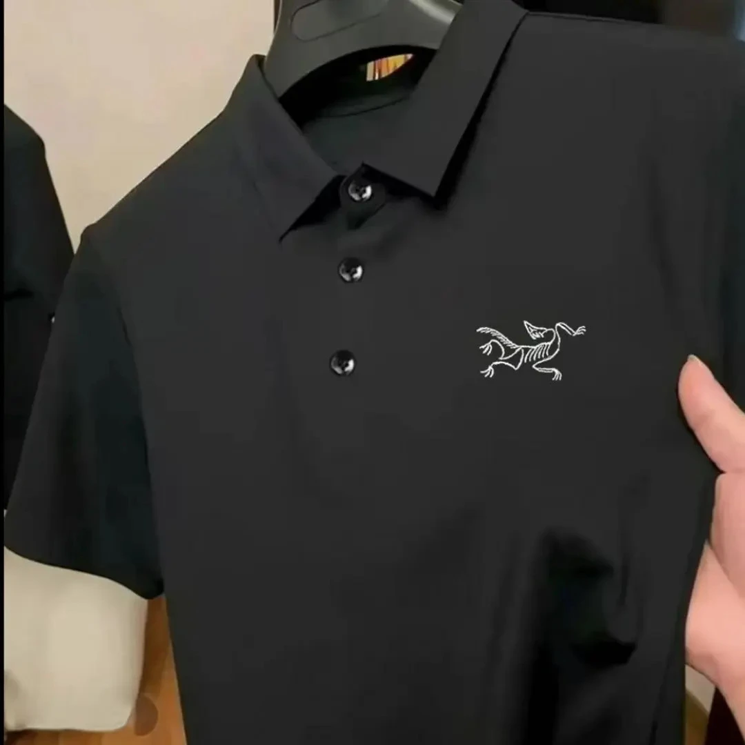 Y【奥莱撤柜】轻奢男士鸟家同款翻领POLO衫无缝纯色短袖T恤简约时尚