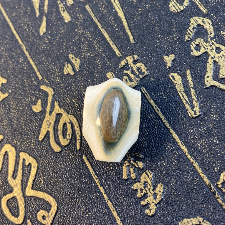 原色蓝皮一体带皮鲨鱼背蓝眼三通文玩DIY配饰