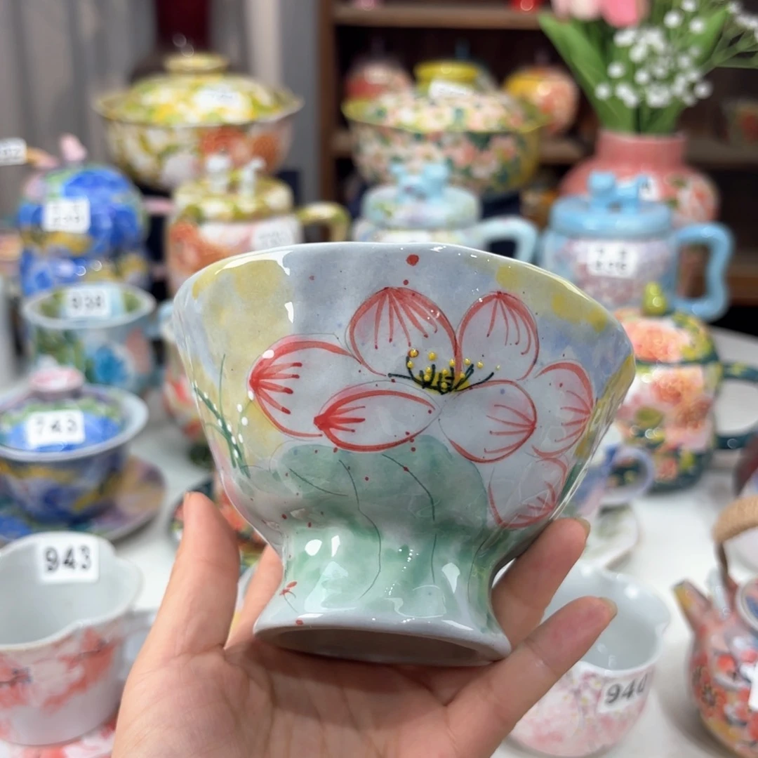 景德镇手绘高温釉下彩陶瓷茶具