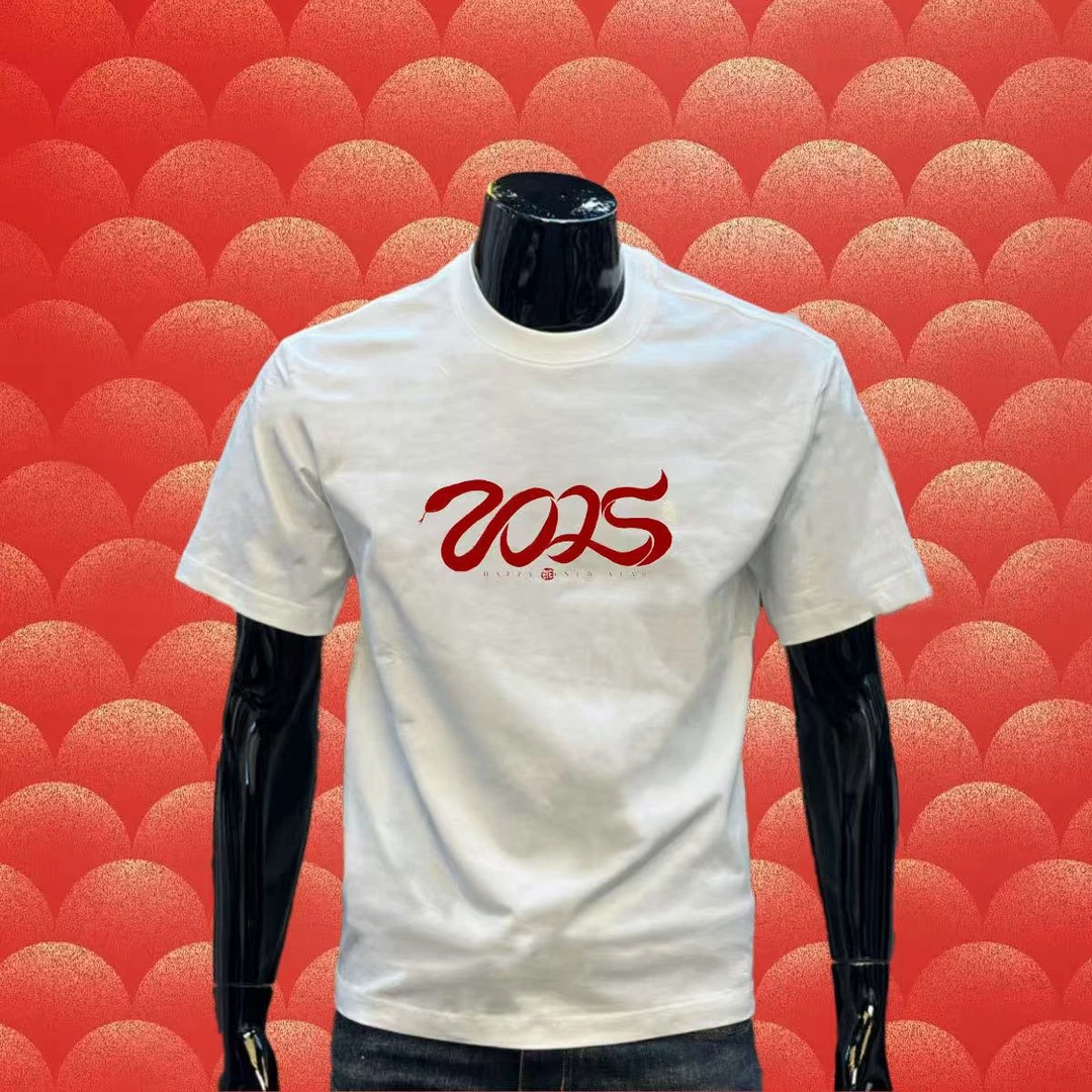 2025蛇年个性网红男士潮流体恤学生圆领打底短袖上衣t恤半袖