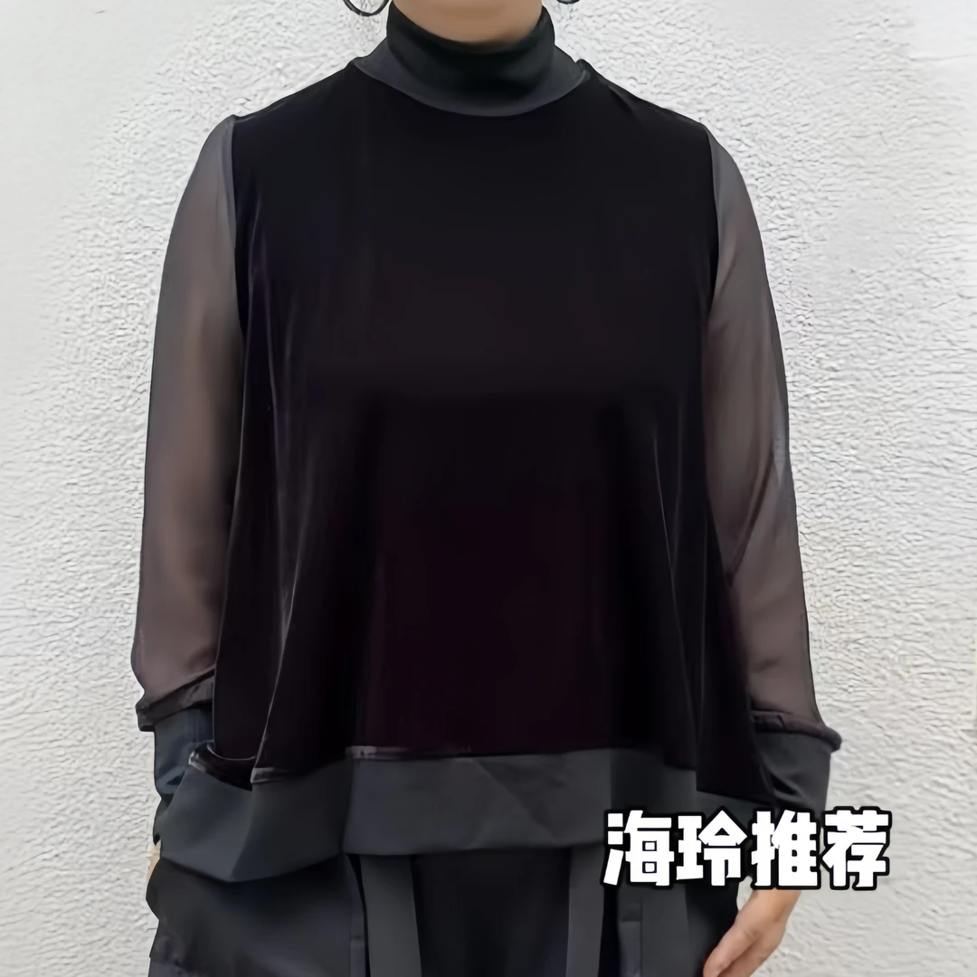 1721-1金丝绒宽松型常规款拼接秋季