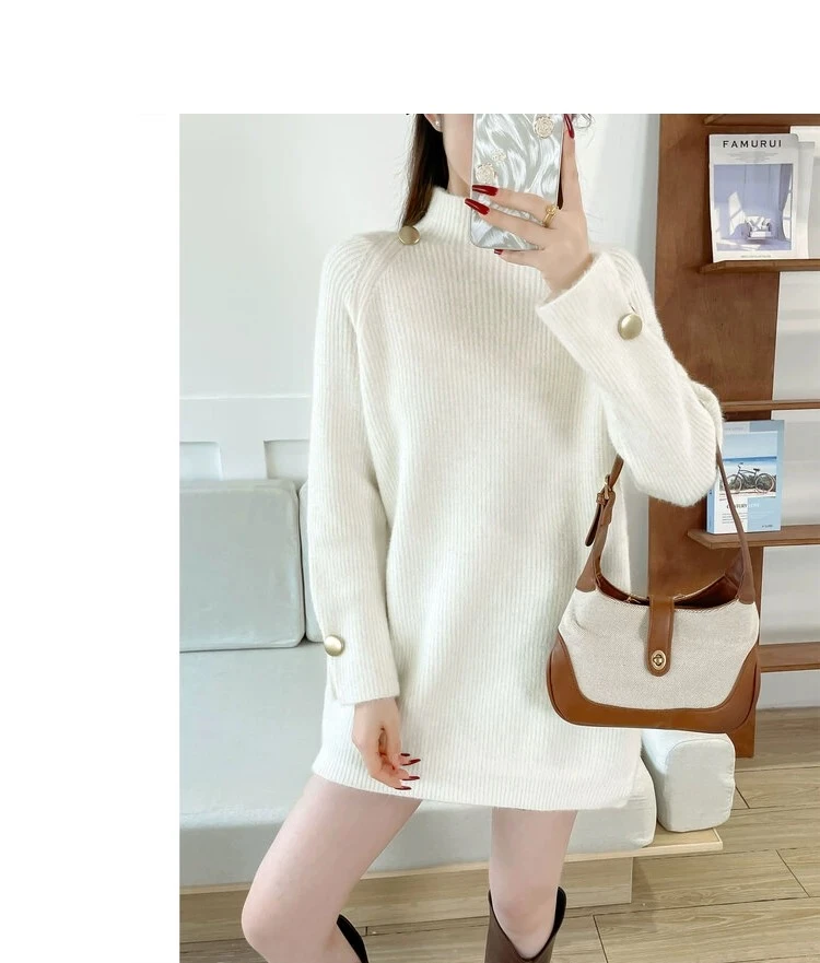 苏醒的乐园苏醒的乐园2025年冬季加厚保暖中长款毛衣SXMY25129