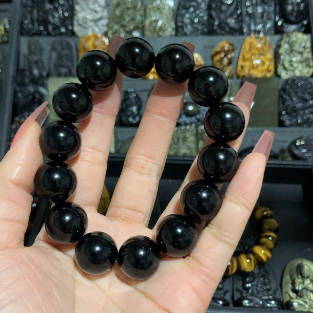 黑曜岩手链未镶嵌老***易