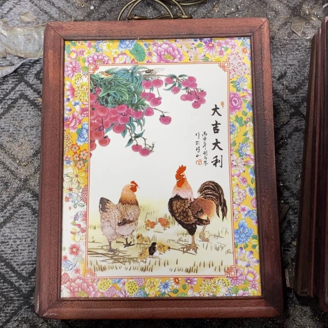 瓷片37*28 景德镇瓷板画柴窑烧制