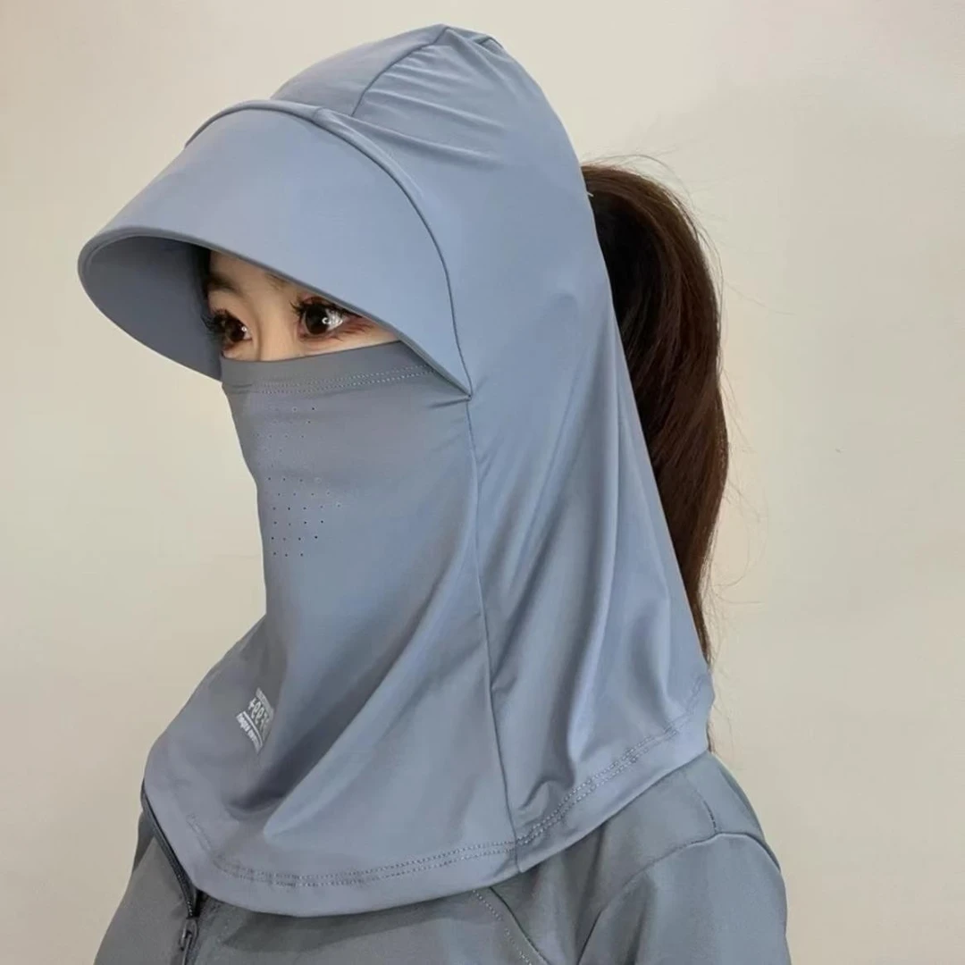 全脸遮阳帽子女夏季防晒帽防紫外线户外骑行护颈面罩一体式太阳帽