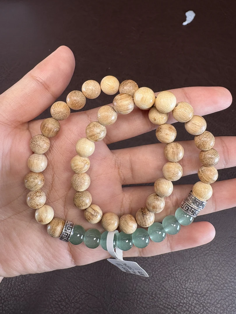 MK291奶香木双圈精美手串（无礼盒）