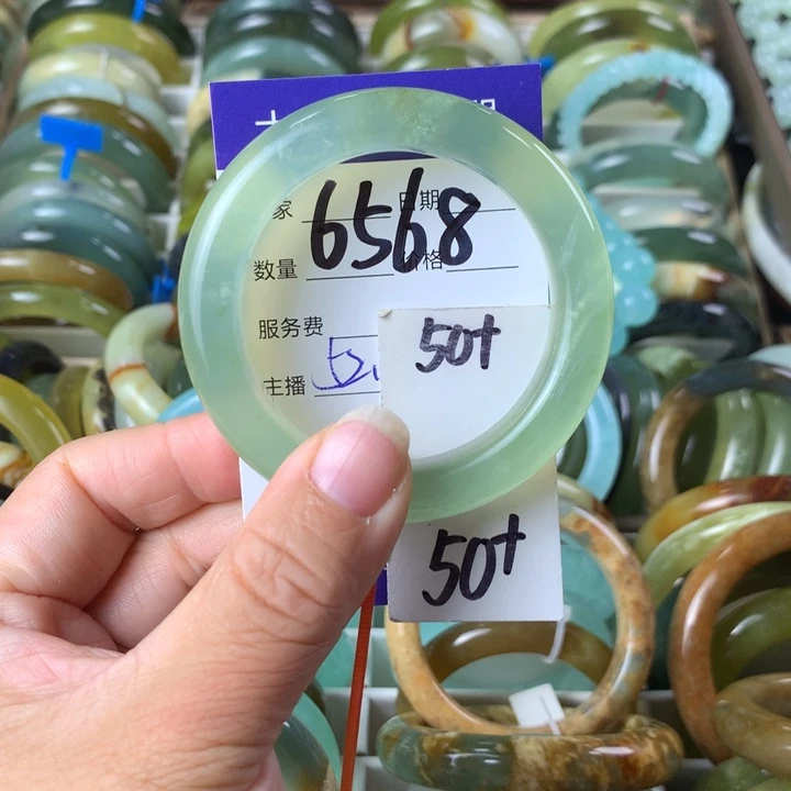 未镶嵌蛇纹石玉手镯6568