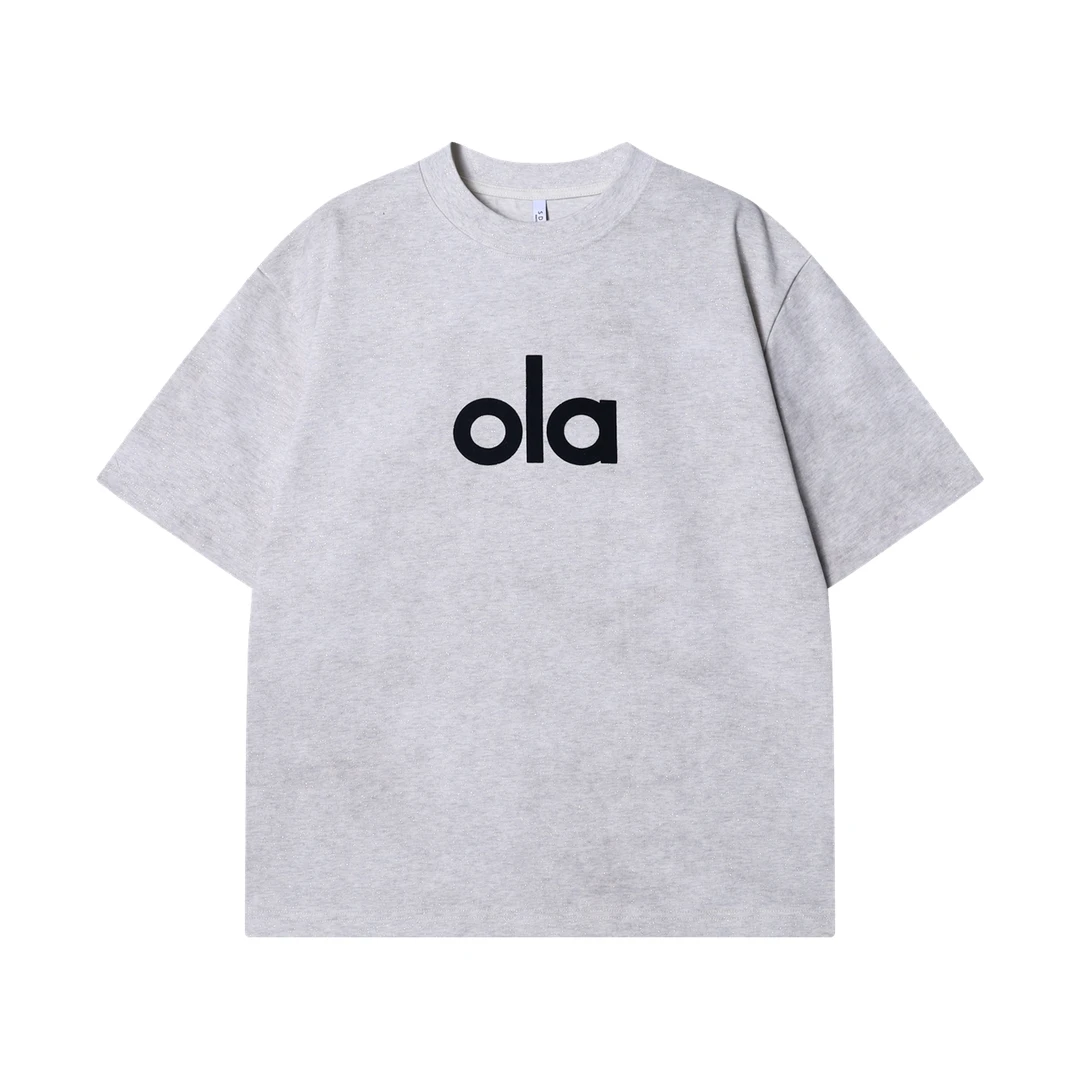 夏季高级感新款美式满天星字母印花圆领短袖T恤街头宽松情侣上衣