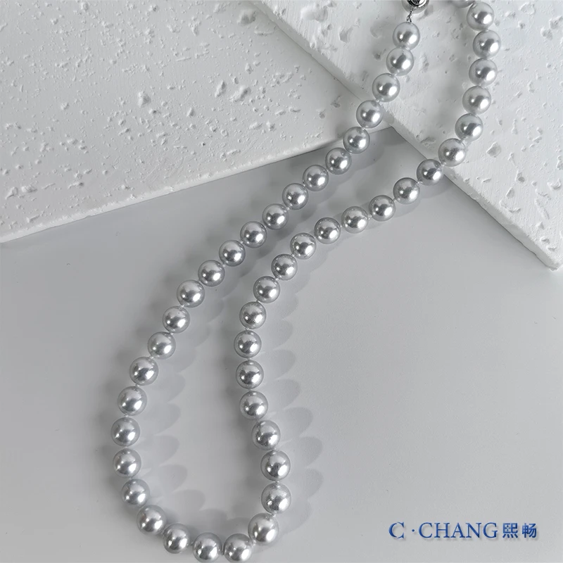 【沧海月】海水珍珠真多麻色8-9mm气质时尚百搭经典项链【畅太定制】