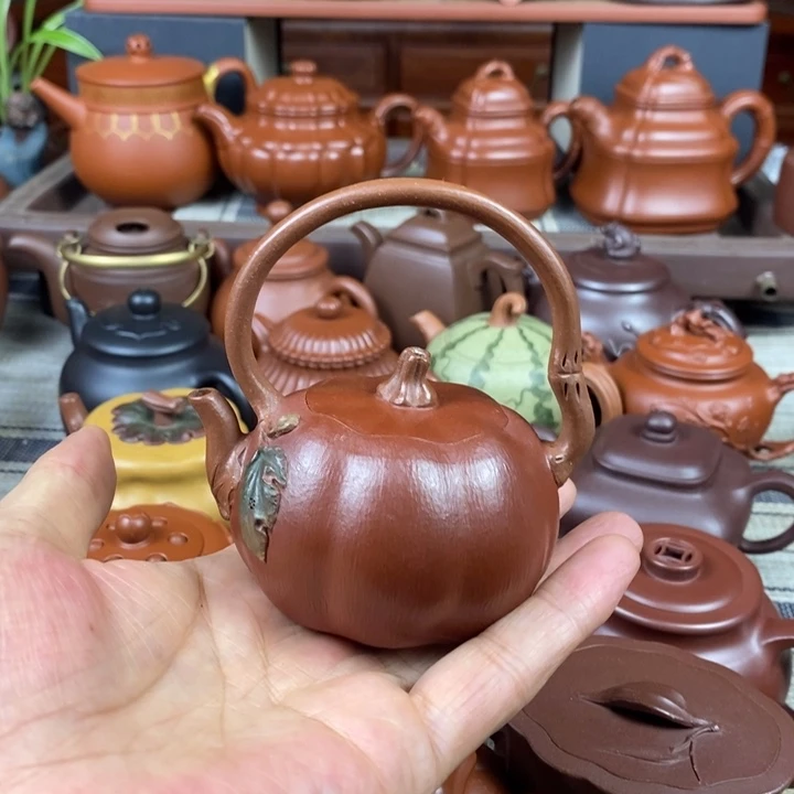 紫砂茶壶南瓜提梁120cc特价