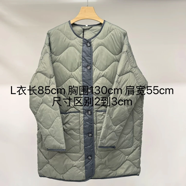 LULUZOU M65圆领中长款羽绒外套05623