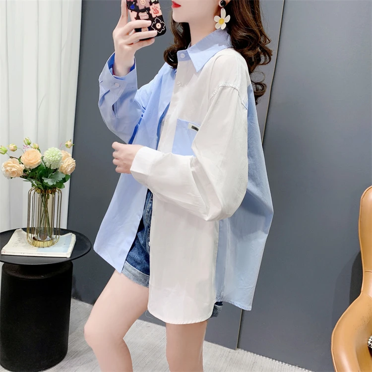 洋气减龄防晒衬衫外套女春秋季新款宽松休闲设计感小清新长袖上衣