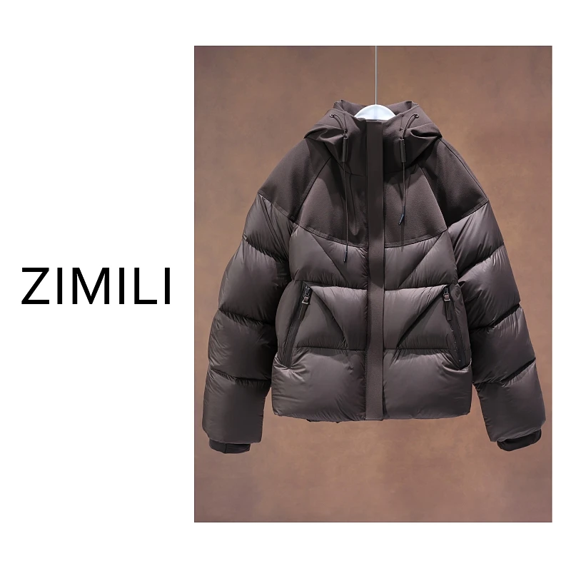 【亮哥欧货女装】2025冬季深咖色90绒高蓬松轻户外羽绒服86360-3