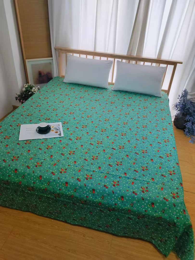 蒂伯莎菲纯棉单凉席245*250微瑕～F525（醒春集绿）会缩水