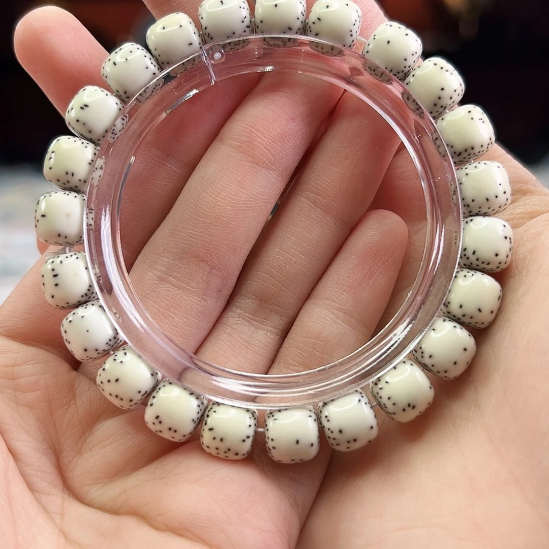 星月菩提手串Fqh10*9原白 双留白 细小星 无烟花