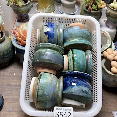 紫砂花盆542微瑕品口径7厘米左右的