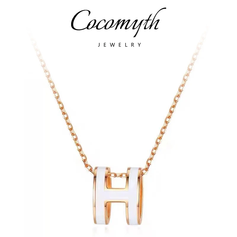 铜合金项链 COCOMYTH 轻奢H字母项链D546