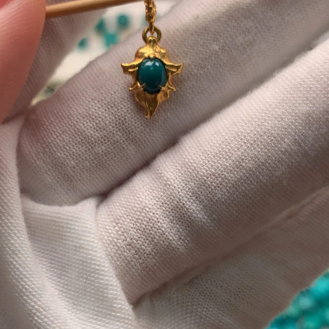 绿松石18K金镶嵌配饰