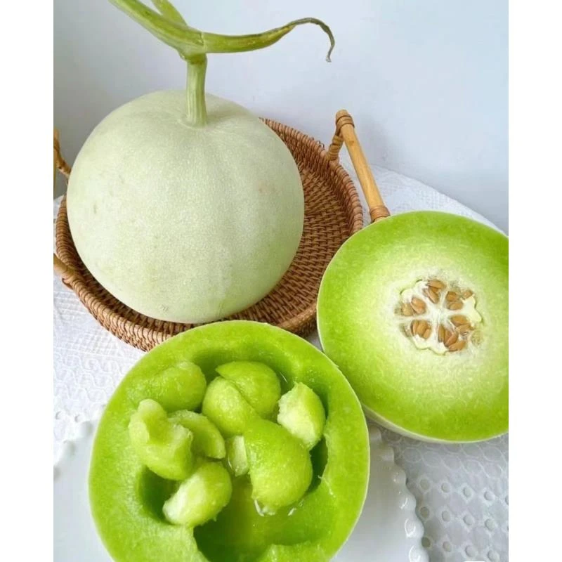 海南冰淇淋奶香蜜瓜2粒 软甜肉质绵密多汁绿色果肉蜜瓜包赔