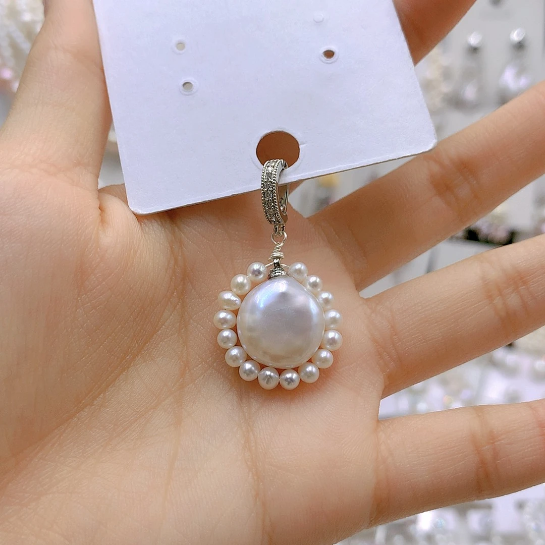 银S925镶嵌耳饰淡水珍珠小*猫