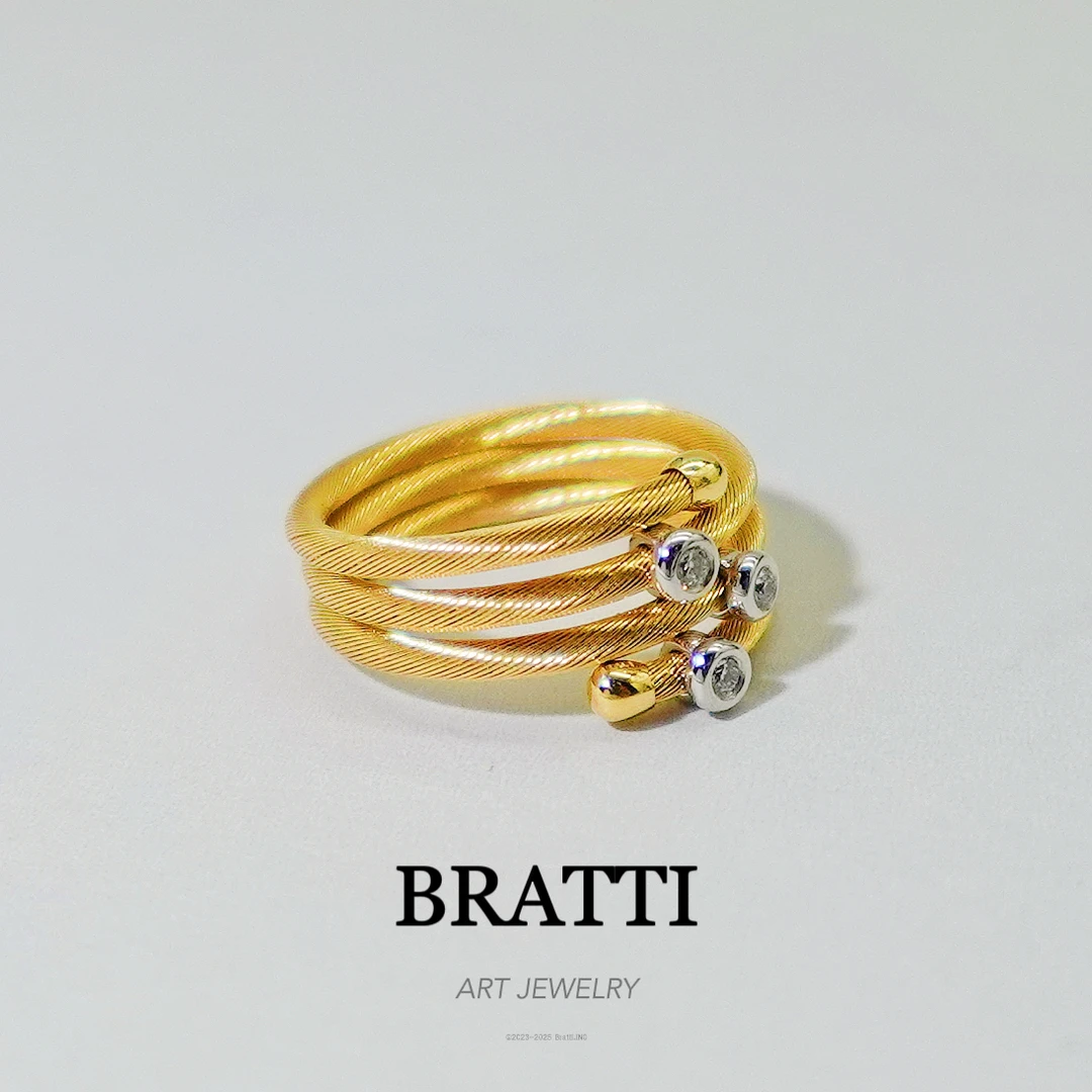 Bratti珠宝18K金进口金丝弹力钻石戒指-KJ804