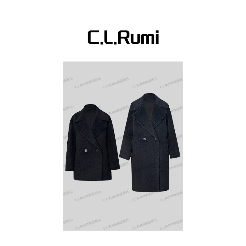 【ANNA小店】“经典延续”轻奢苏丽中长款双面呢羊驼毛大衣7343wt