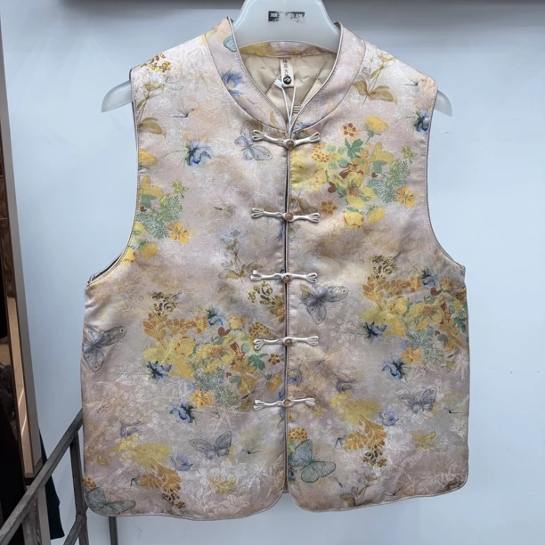 【金雅妈妈装】新中式夹棉保暖秋冬国风无袖坎肩马甲女外穿