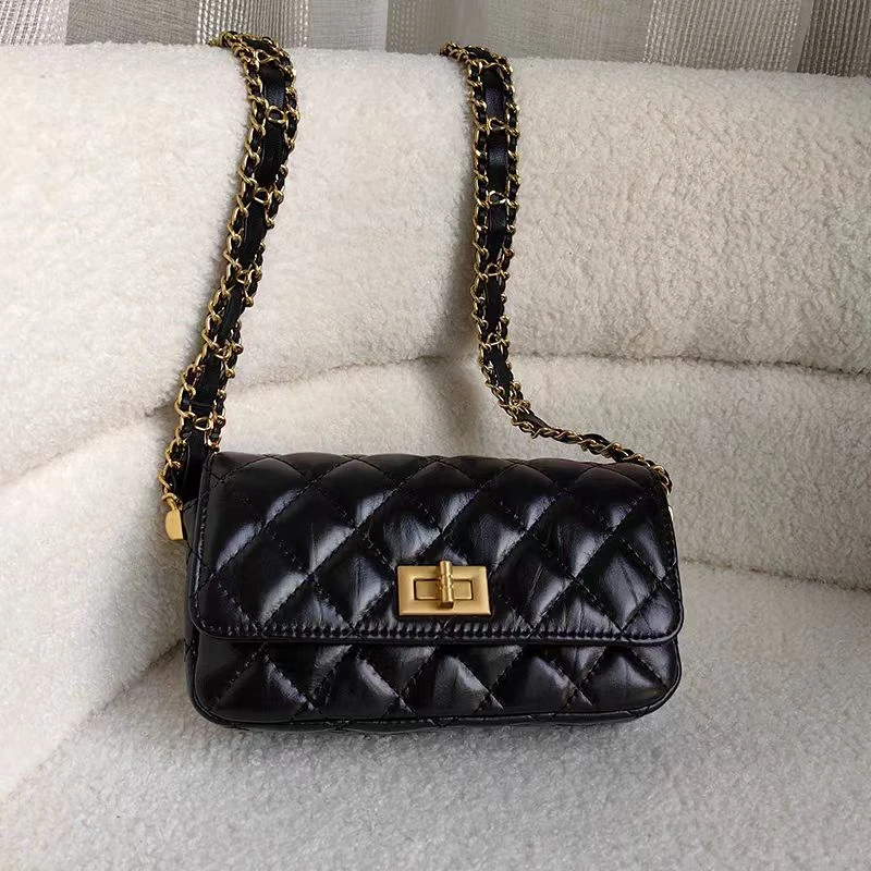 时尚ins风菱格单肩斜挎包