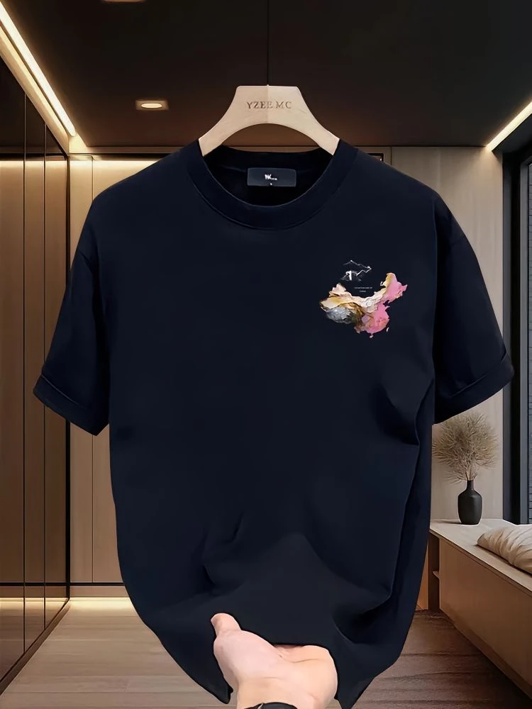 2025新款爆款夏季纯棉半袖休闲高档男士短袖t恤体恤潮牌百搭上衣T