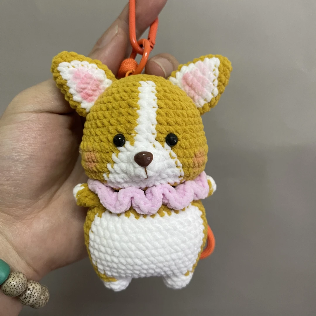 萌犬柯基创意玩偶纯手工钩织玩偶成品现货挂件摆件配饰礼物