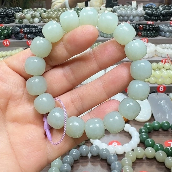 未镶嵌手链和田玉新疆且末蓝老型卡13
