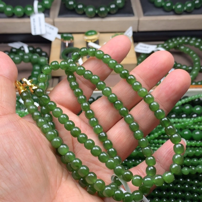 【闪购商品】颈饰未镶嵌和田玉（碧玉）冰辣6m m老型