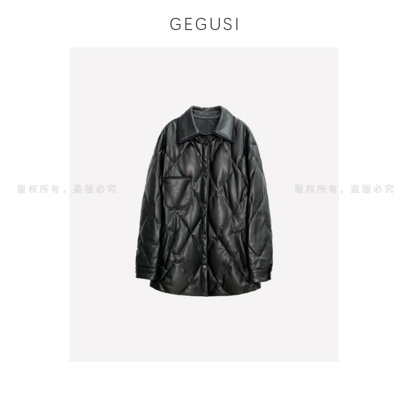 【冬日特调】绵羊皮鹅绒服 菱格两色款 GGS2211ON2658