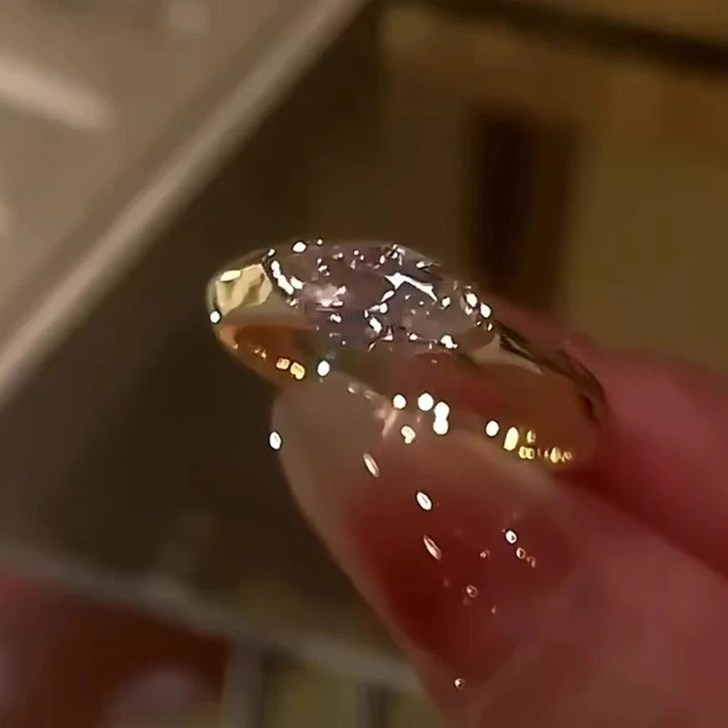 铜合金锆石戒指 马眼锆石戒指时尚轻奢食指戒高级感小众百搭指环