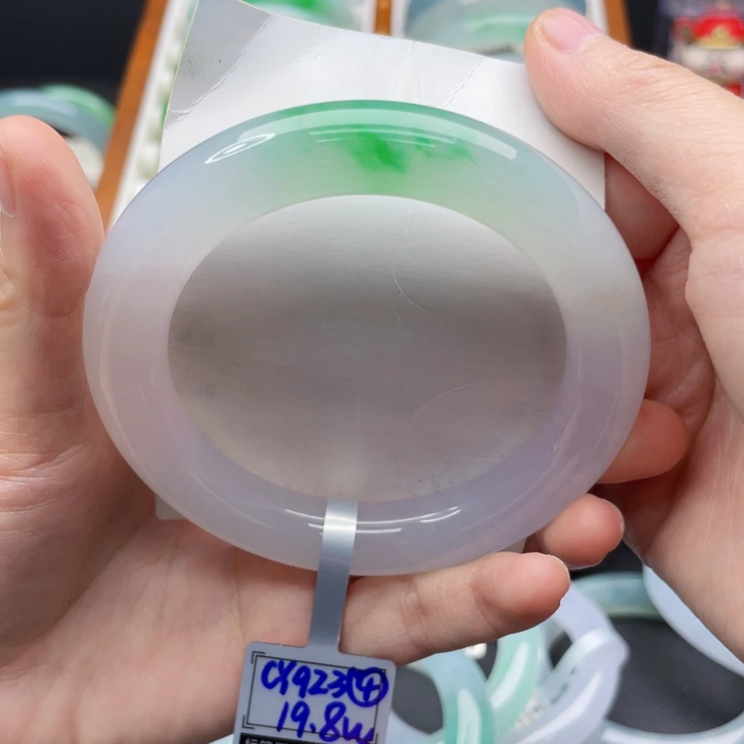 未镶嵌手镯翡翠58冰绿