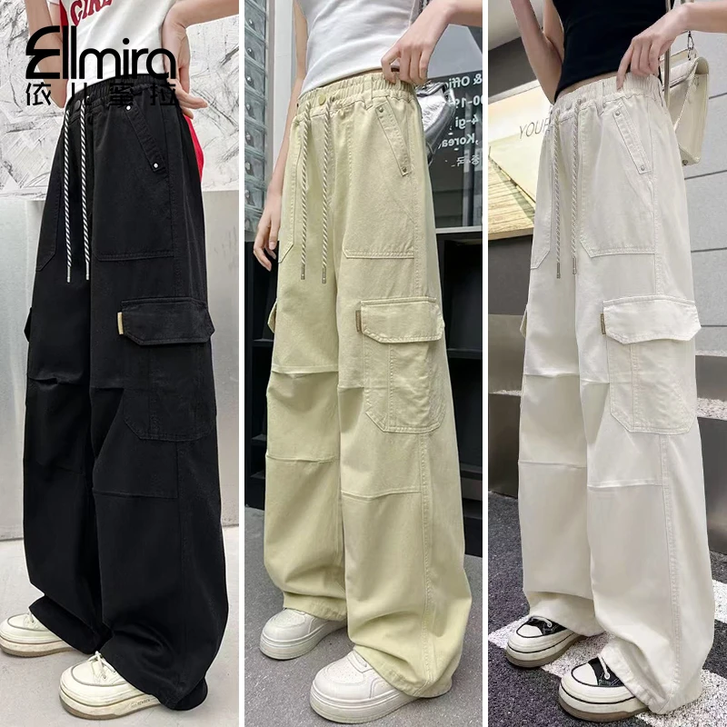 9074女童工装裤春夏儿童长裤运动裤宽松2025新款洋气大童裤子潮流