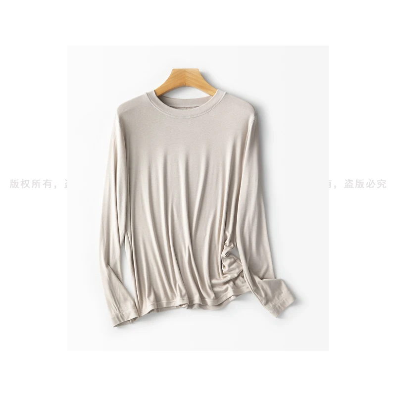 25早春新款 醋酸＋绵羊毛 六色圆领长袖 亲肤柔软 女款 02BS8528