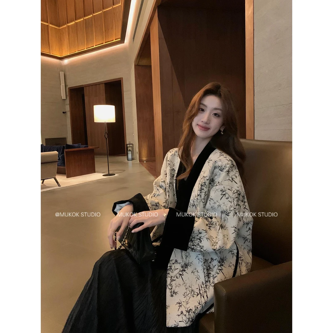 MUKOK清月水墨~ 新中式国风外套女定制提花肌理气质上衣