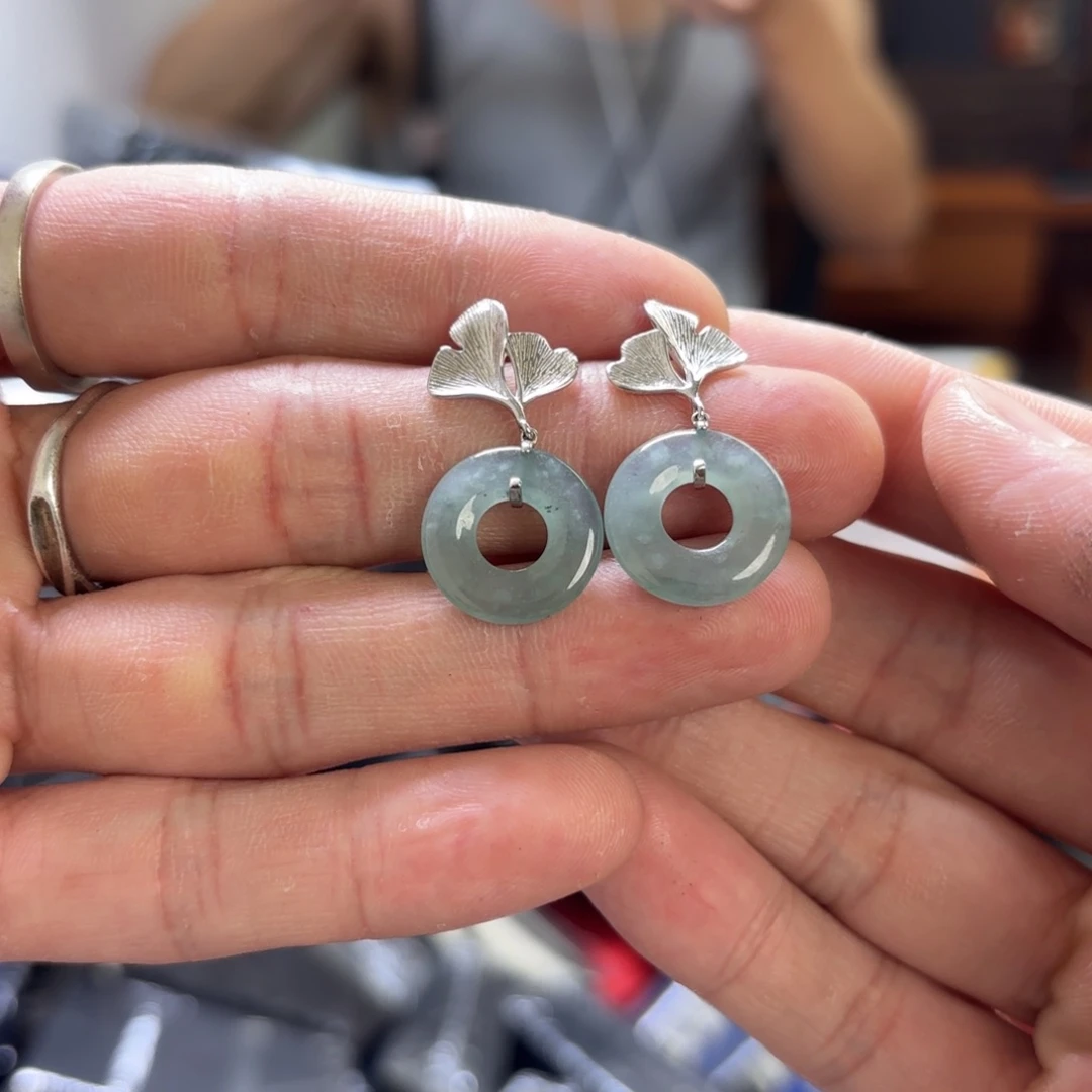 翡翠银S925镀金镶嵌颈饰