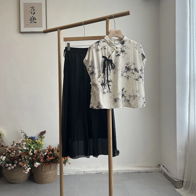 《灯前梦江南》原创夏日新中式穿搭衬衫国风雅韵别致上衣