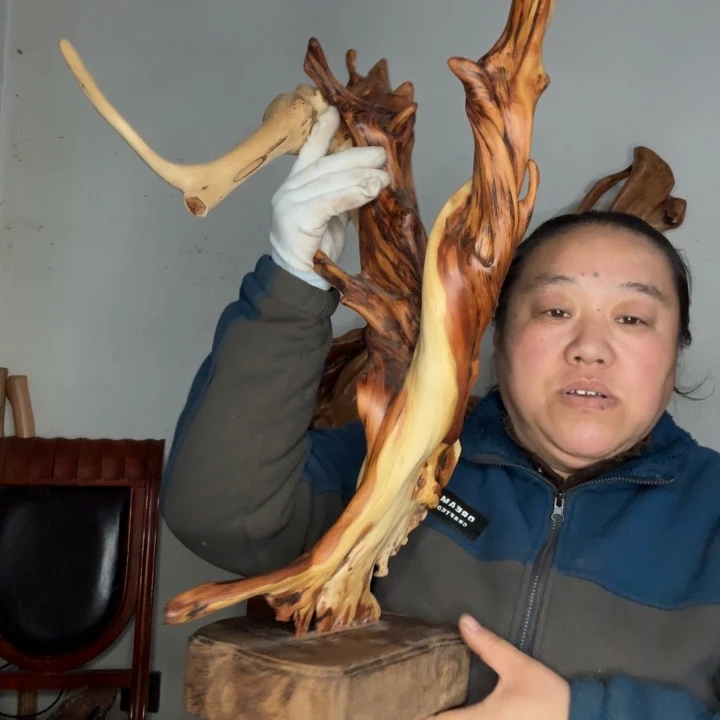 景***具柏木（崖柏）太行崖柏摆件上车