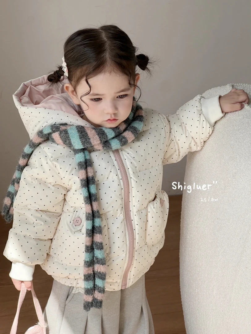 25冬款-新国标90绒-波点撞色轻羽绒服-轻羽绒面料软 不要机洗7239