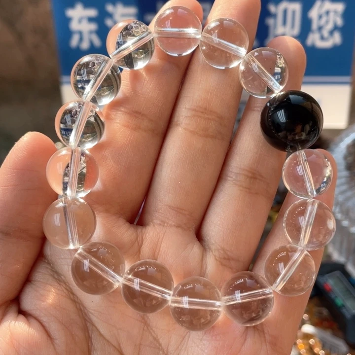 水晶手串未镶嵌天然白水晶设计款