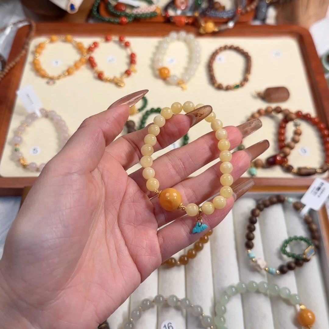 和田玉手串未镶嵌清****9